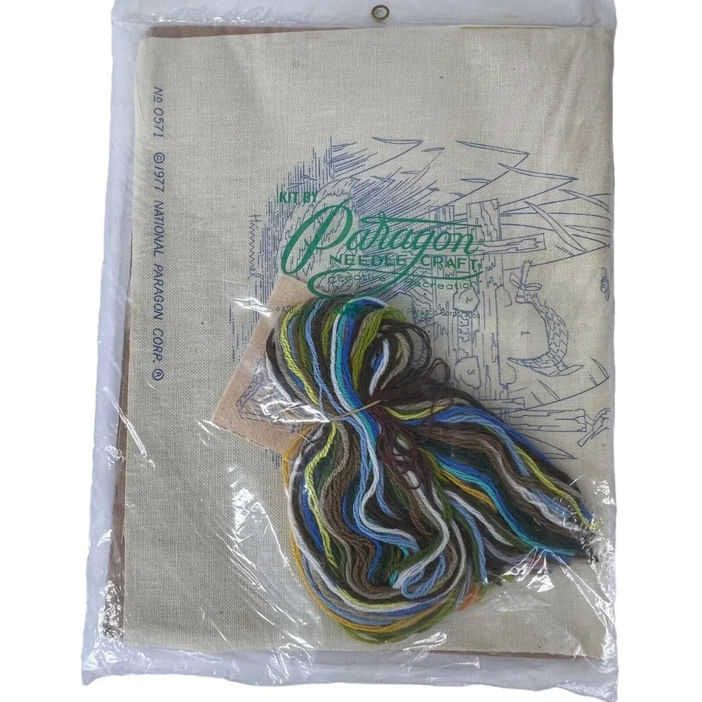 1977 Vintage‎ Paragon Needlecraft Hummel Stitchery Crewel Kit Mother Swan Round